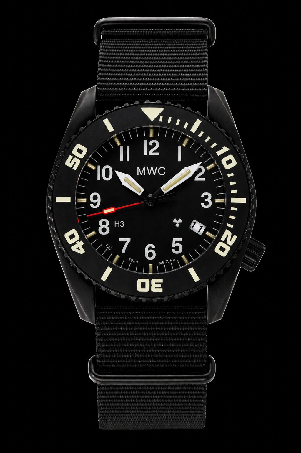 MWC "Depthmaster" 100atm / 3,280ft / 1000m Water Resistant Military Divers Watch in a PVD Titanium Case with GTLS and Helium Valve (Automatic)