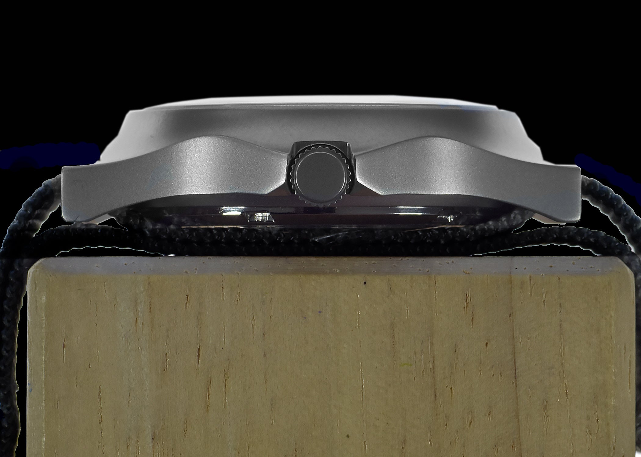 MWC G10 LM Stainless Steel Military Watch on Black Strap (Plain Engravable Caseback)