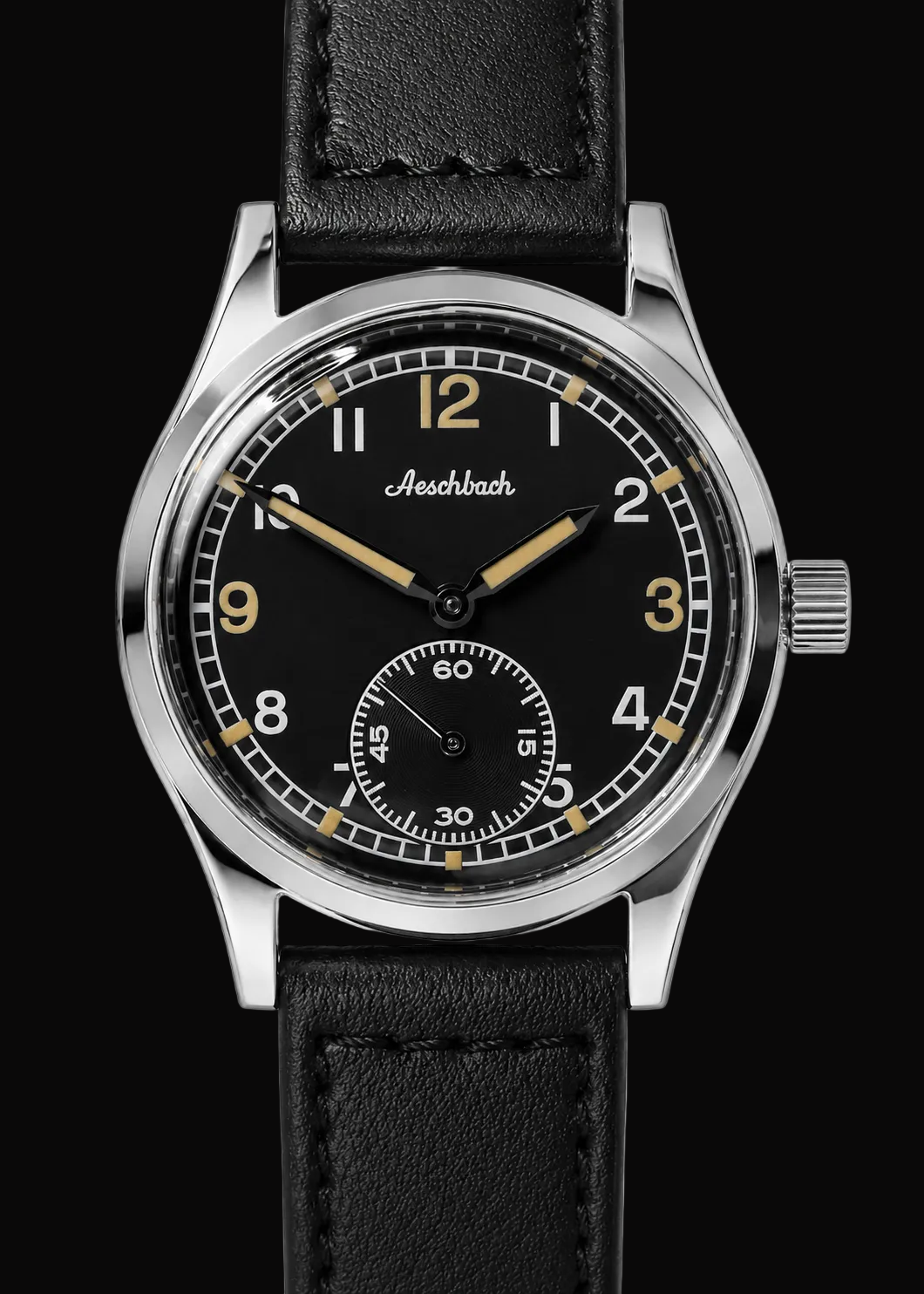 Aeschbach WW2 Pattern German Wehrmacht & Luftwaffe Dienstuhr (Army/Airforce Service Watch) with 17 Hand Wound Mechanical Movement