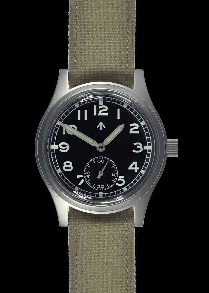 MWC 1940s/1950s "Dirty Dozen" Pattern General Service Watch with Box Sapphire Crystal and Automatic Self Winding Mechanical Movement