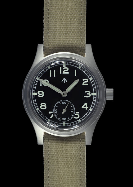 MWC 1940s/1950s "Dirty Dozen" Pattern General Service Watch with Box Sapphire Crystal and Automatic Self Winding Mechanical Movement