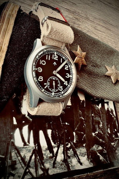 MWC 1940s/1950s "Dirty Dozen" Pattern General Service Watch with Box Sapphire Crystal and Automatic Self Winding Mechanical Movement