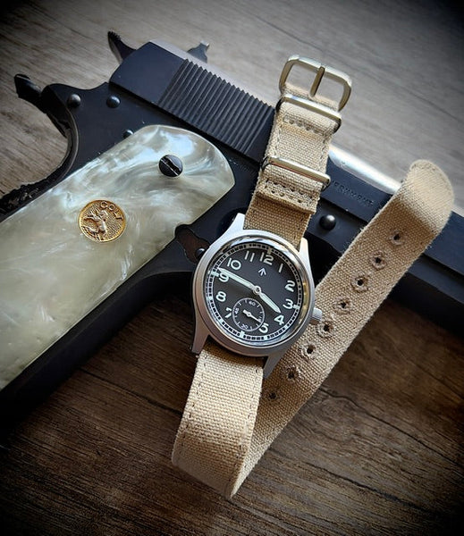 MWC 1940s/1950s "Dirty Dozen" Pattern General Service Watch with Box Sapphire Crystal and Automatic Self Winding Mechanical Movement