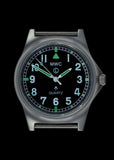 MWC G10LM Stainless Steel Military Watch – Black NATO Strap (Contract Model with Broad Arrow / Pheon) – Non-Date Window Version