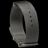 Single Pass 22mm Admiralty Grey NATO Military Watch Strap in Ballistic Nylon with Stainless Steel Fasteners