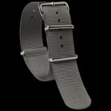 Single Pass 22mm Admiralty Grey NATO Military Watch Strap in Ballistic Nylon with Stainless Steel Fasteners