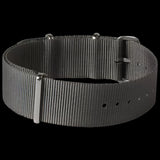 Single Pass 22mm Admiralty Grey NATO Military Watch Strap in Ballistic Nylon with Stainless Steel Fasteners