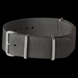 Single Pass 22mm Admiralty Grey NATO Military Watch Strap in Ballistic Nylon with Stainless Steel Fasteners