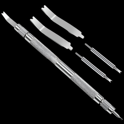Pair of Quick Release QR Watch Pins Designed to Create the Appearance of a Military Watch with Fixed Solid Bars