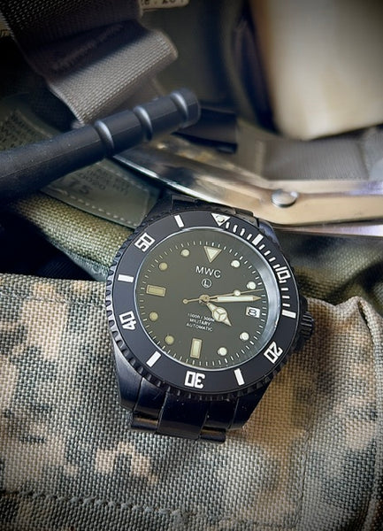 MWC 24 Jewel 300m Automatic Divers Watch with PVD Bracelet, Ceramic Bezel and Sapphire Crystal