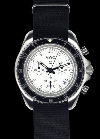 MWC NATO Pattern Stainless Steel Military Pilots Chronograph with Sapphire Crystal and Swiss Ronda Movement- 12 Hour GMT Bezel