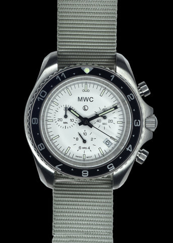 MWC NATO Pattern Stainless Steel Military Pilots Chronograph with Sapphire Crystal and Swiss Ronda Movement- 12 Hour GMT Bezel