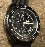 MWC NATO Pattern Stainless Steel Military Pilots Chronograph with Sapphire Crystal and Swiss Ronda Movement - 12 Hour GMT Bezel and GTLS/Tritium Illumination