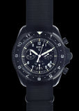 MWC NATO Pattern Stainless Steel Military Pilots Chronograph with Sapphire Crystal and Swiss Ronda Movement - 12 Hour GMT Bezel and GTLS/Tritium Illumination
