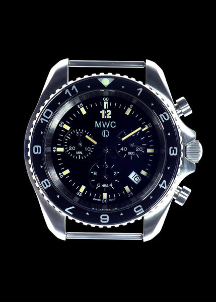 MWC NATO Pattern Stainless Steel Military Pilots Chronograph with Sapphire Crystal and Swiss Ronda Movement- 12 Hour GMT Bezel