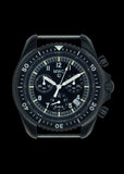 MWC NATO PatternBlack PVD Steel Military Pilots Chronograph with Sapphire Crystal and Swiss Ronda Movement with GTLS/Tritium Illumination