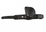 18mm Black 1950s Pattern Leather Military Watch Strap with Protective Face Cover
