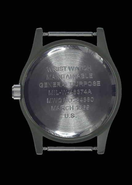 MWC Classic 1960s/70s Pattern Olive Drab Vietnam Watch on Khaki Strap