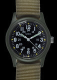 MWC Classic 1960s/70s Pattern Olive Drab Vietnam Watch on Khaki Strap